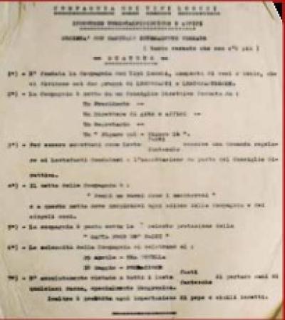 Statuto della «Compagnia (o Società) dei Tipi Loschi» (1924). Statuto della «Compagnia (o Società) dei Tipi Loschi» (1924).